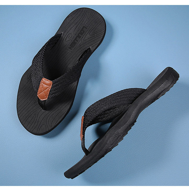 Men's Outdoor Non-Slip Flip Flops, 6 Colors EVA Lightweight Thick-Sole Beach Sandals for Casual & Sports(black-41)