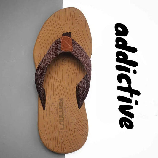 Men's Outdoor Non-Slip Flip Flops, 6 Colors EVA Lightweight Thick-Sole Beach Sandals for Casual & Sports(khaki-43)