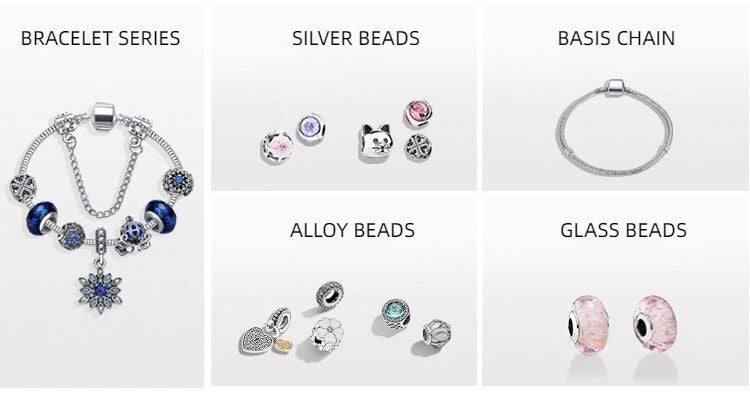 Purple Floral Pendant Bracelet(20cm)