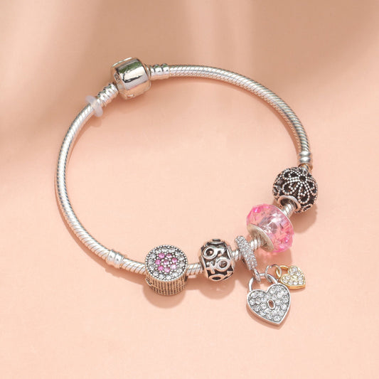 Rose Gold Petal Zircon Bracelet(18cm)