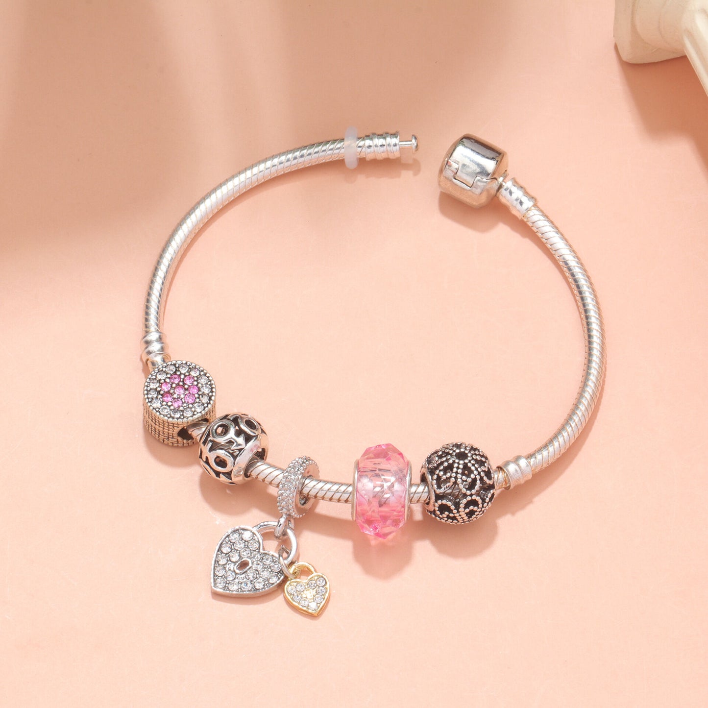 Rose Gold Petal Zircon Bracelet(18cm)