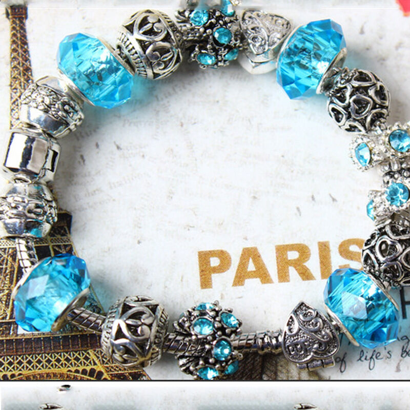 Vintage Crystal Zircon Beaded Bracelet with Hollow LOVE Alloy Pendant, Adjustable Snake Chain Bracelet(17cm+5cm)