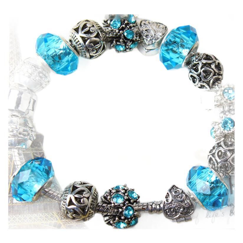 Vintage Crystal Zircon Beaded Bracelet with Hollow LOVE Alloy Pendant, Adjustable Snake Chain Bracelet(17cm+5cm)