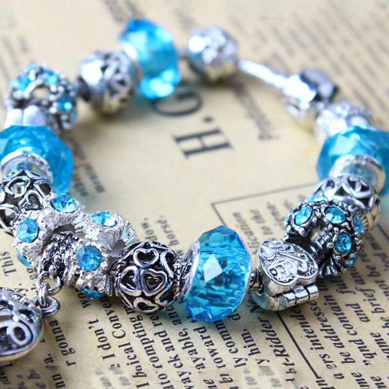 Vintage Crystal Zircon Beaded Bracelet with Hollow LOVE Alloy Pendant, Adjustable Snake Chain Bracelet(17cm+5cm)