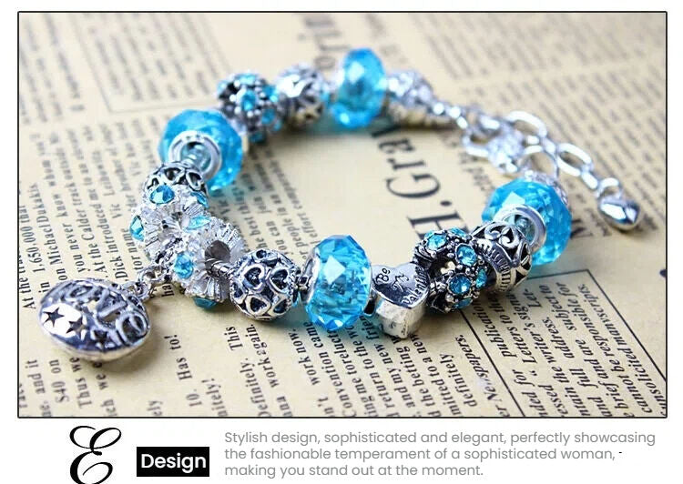 Vintage Crystal Zircon Beaded Bracelet with Hollow LOVE Alloy Pendant, Adjustable Snake Chain Bracelet(18cm+5cm)