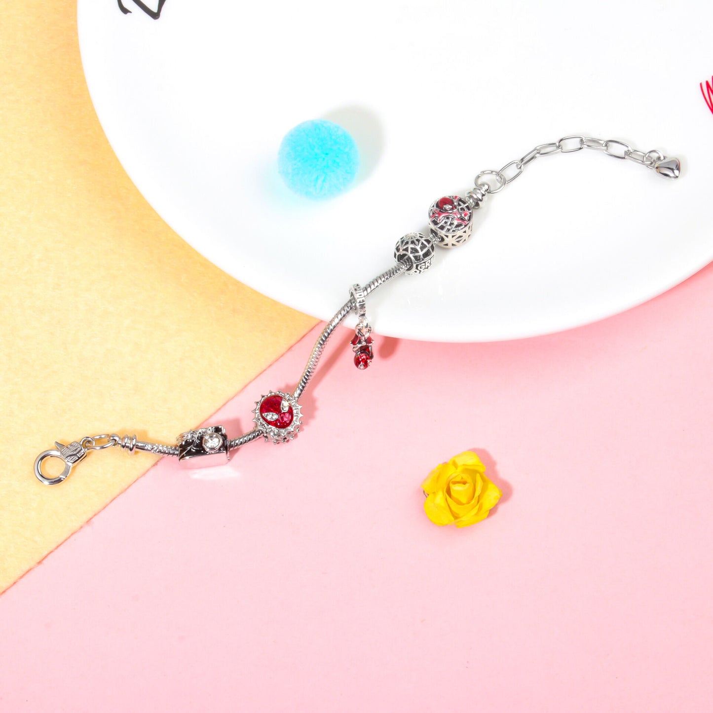 Cartoon Punk Spider-Man Themed Rhinestone Bracele(16cm)