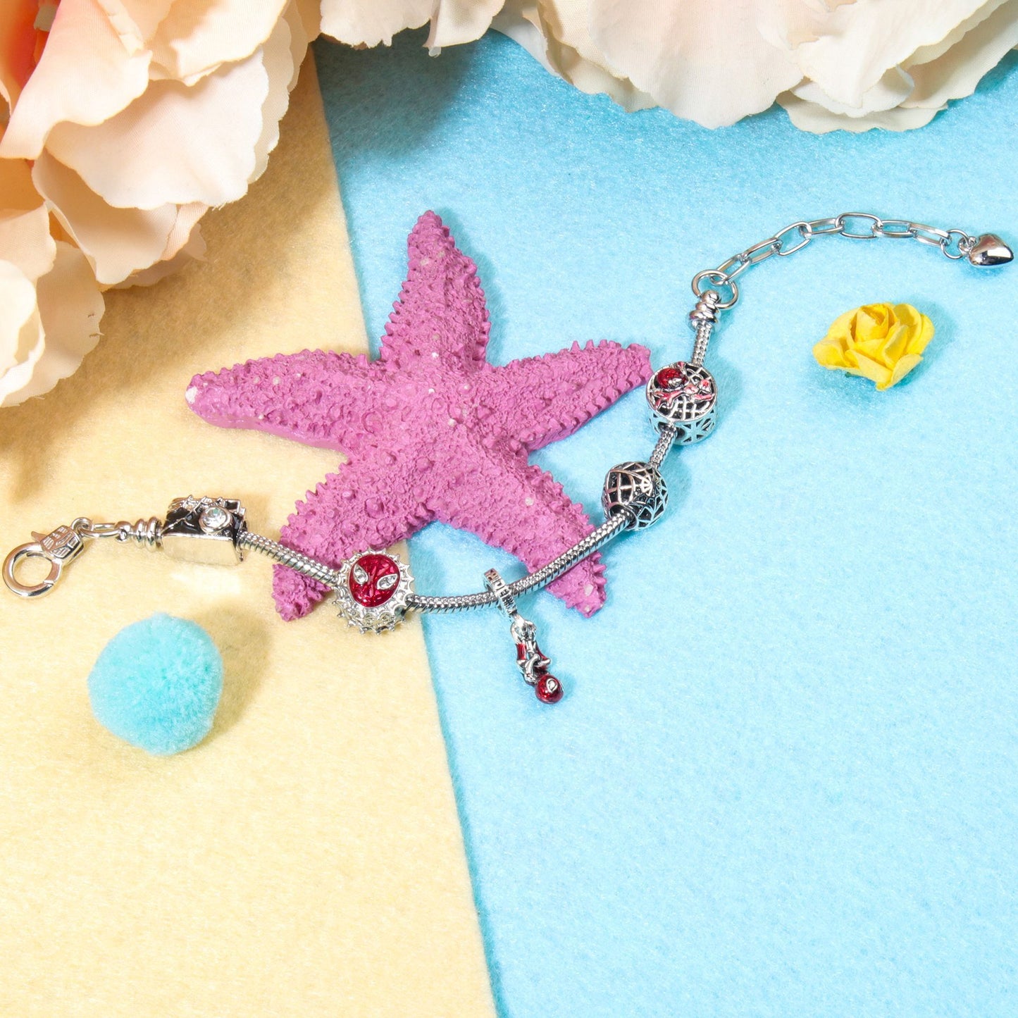 Cartoon Punk Spider-Man Themed Rhinestone Bracele(18cm)