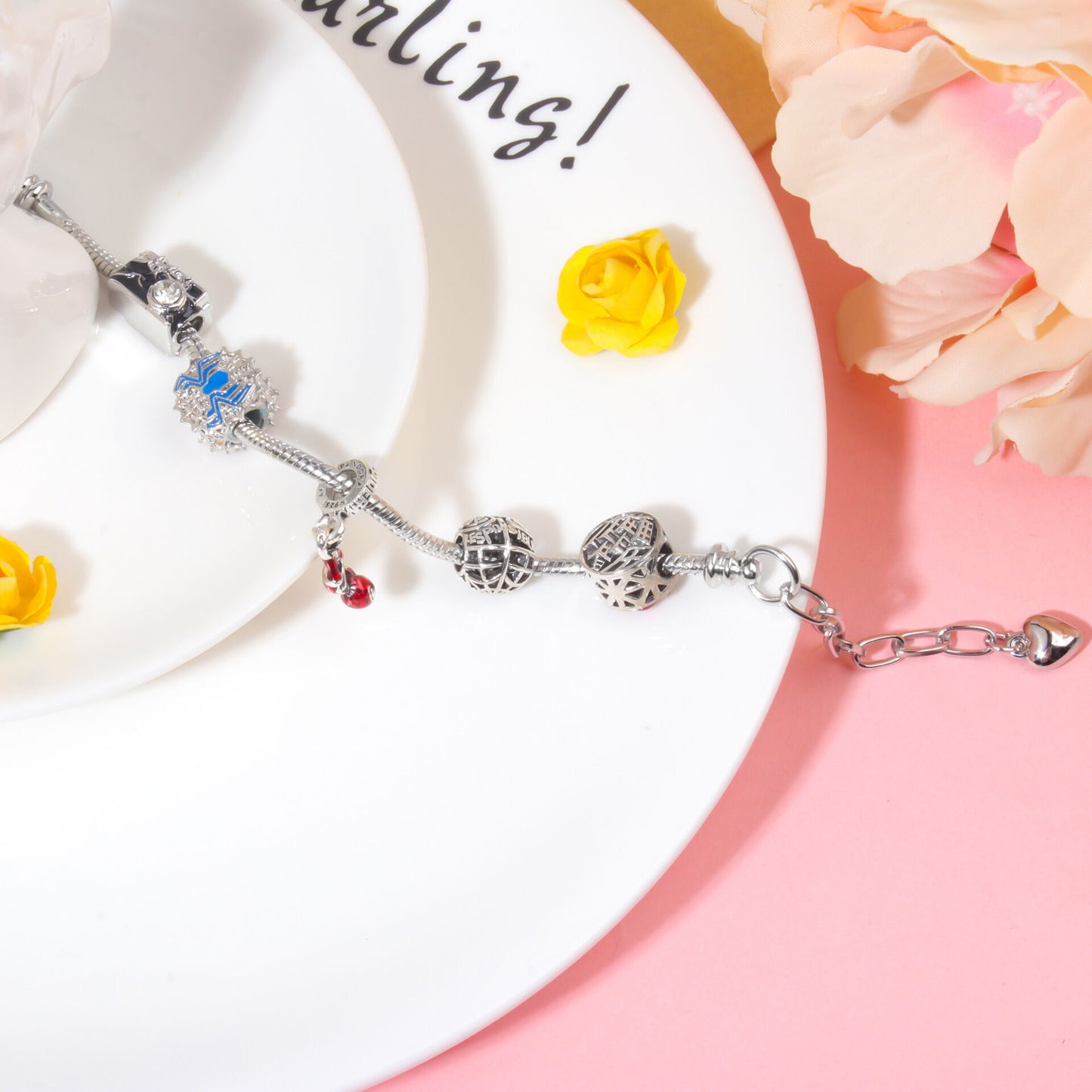 Cartoon Punk Spider-Man Themed Rhinestone Bracele(21cm)