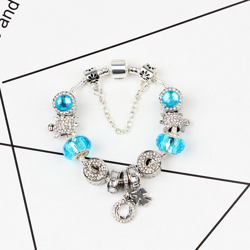 Combo Deal: Tortoise Bead, Purple Floral, Blue Starry Sky Bracelets - Mix & Match(triple-18cm)