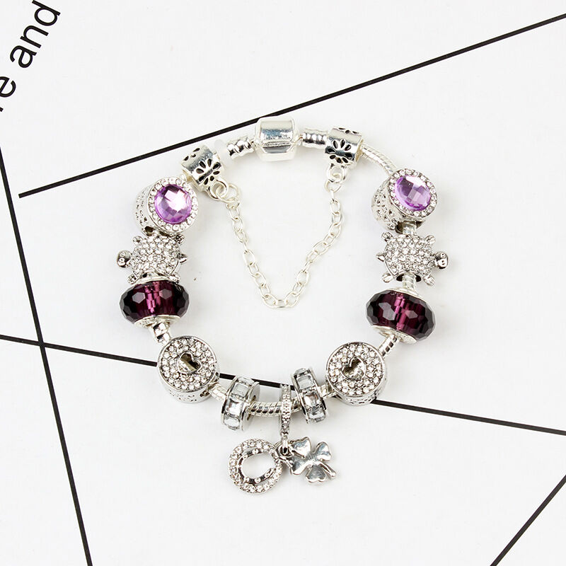 Combo Deal: Tortoise Bead, Purple Floral, Blue Starry Sky Bracelets - Mix & Match(triple-20cm)
