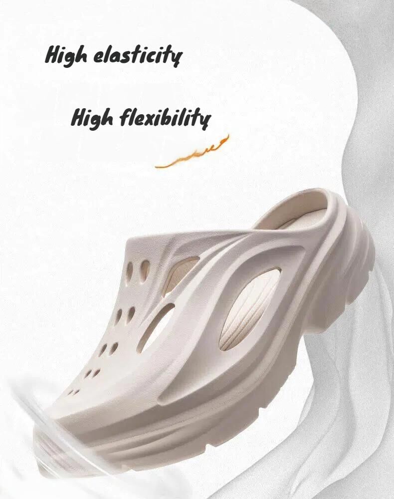 Men's Summer EVA Crocs with 3 Color Options - Breathable, Non-Slip, Comfortable Beach & Casual Sandals(khaki-43.5-44)