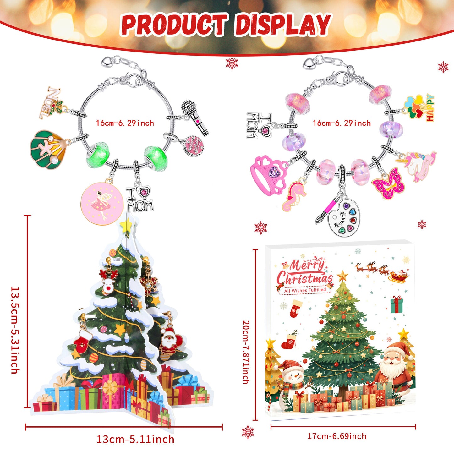 Christmas DIY Jewelry & Craft Advent Calendar(planes-3D-Puzzle-jewelry,33*27.5*6cm)