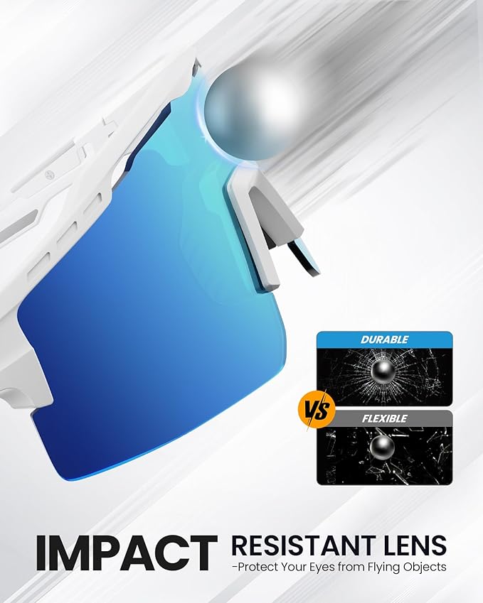 OutdoorMaster Hawk II Polarized Sports Sunglasses for Men Women, TAC 100% UV400 Protection TR90 Frame Cycling Sunglasses, Baseball Running Fishing Golf Glasses