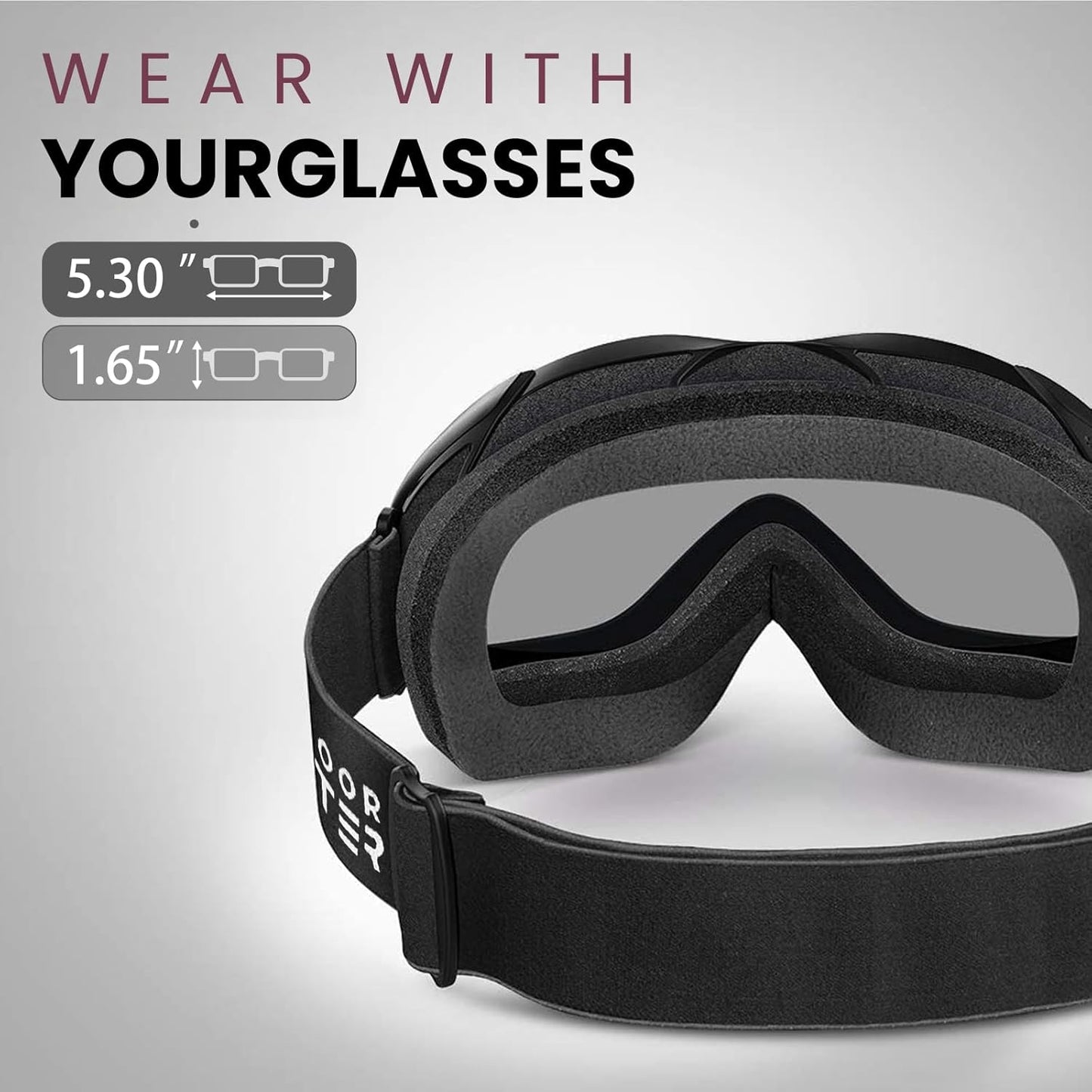 OutdoorMaster OTG Ski Goggles - Over Glasses Ski/Snowboard Goggles for Men, Women & Youth - 100% UV Protection-OM-5