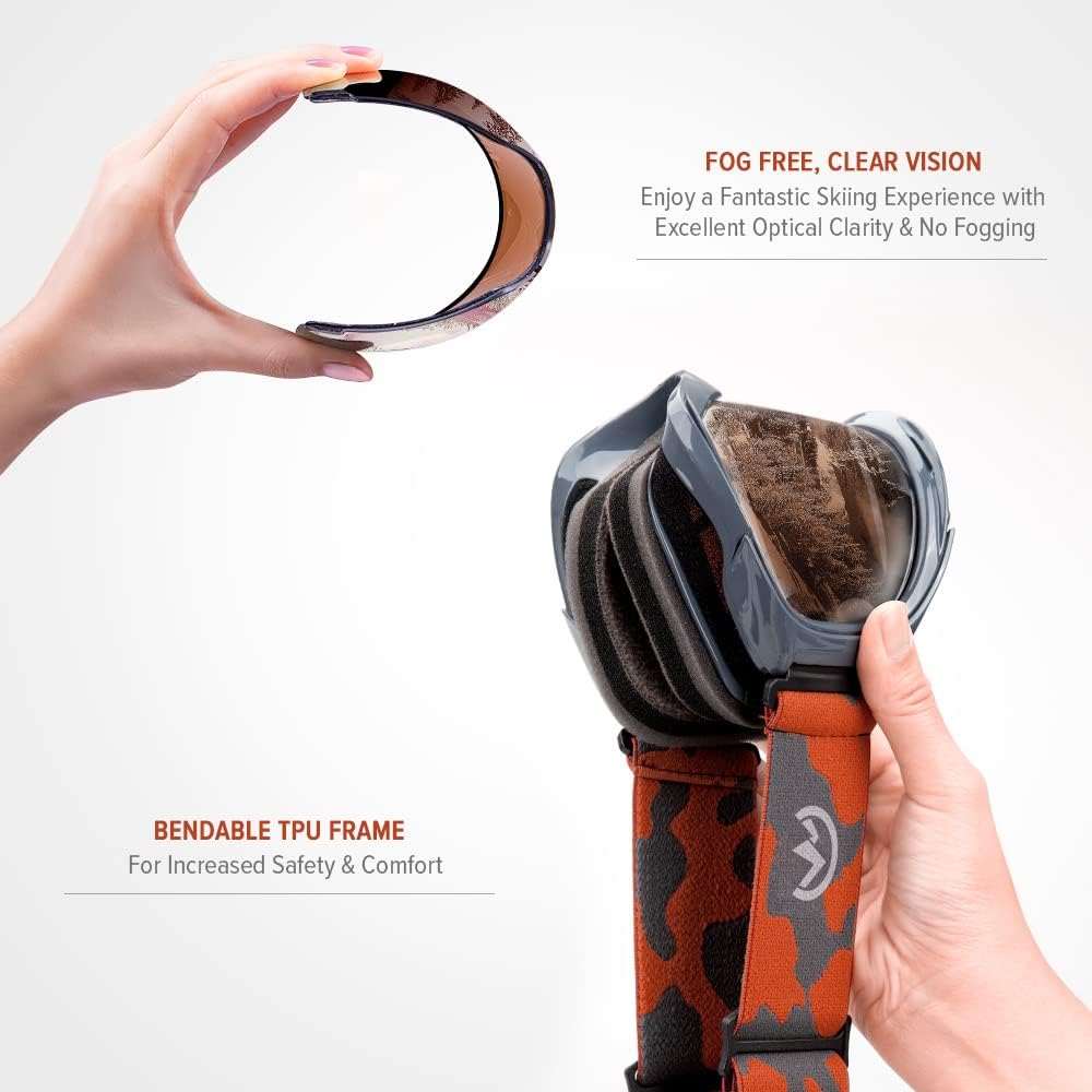 OutdoorMaster OTG Ski Goggles - Over Glasses Ski/Snowboard Goggles for Men, Women & Youth - 100% UV Protection-OM-5