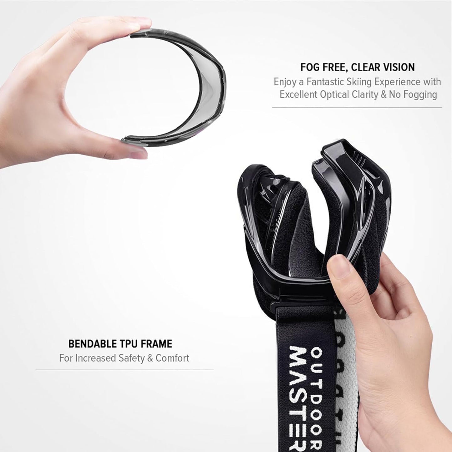 OutdoorMaster OTG Ski Goggles - Over Glasses Ski/Snowboard Goggles for Men, Women & Youth - 100% UV Protection-OM-5