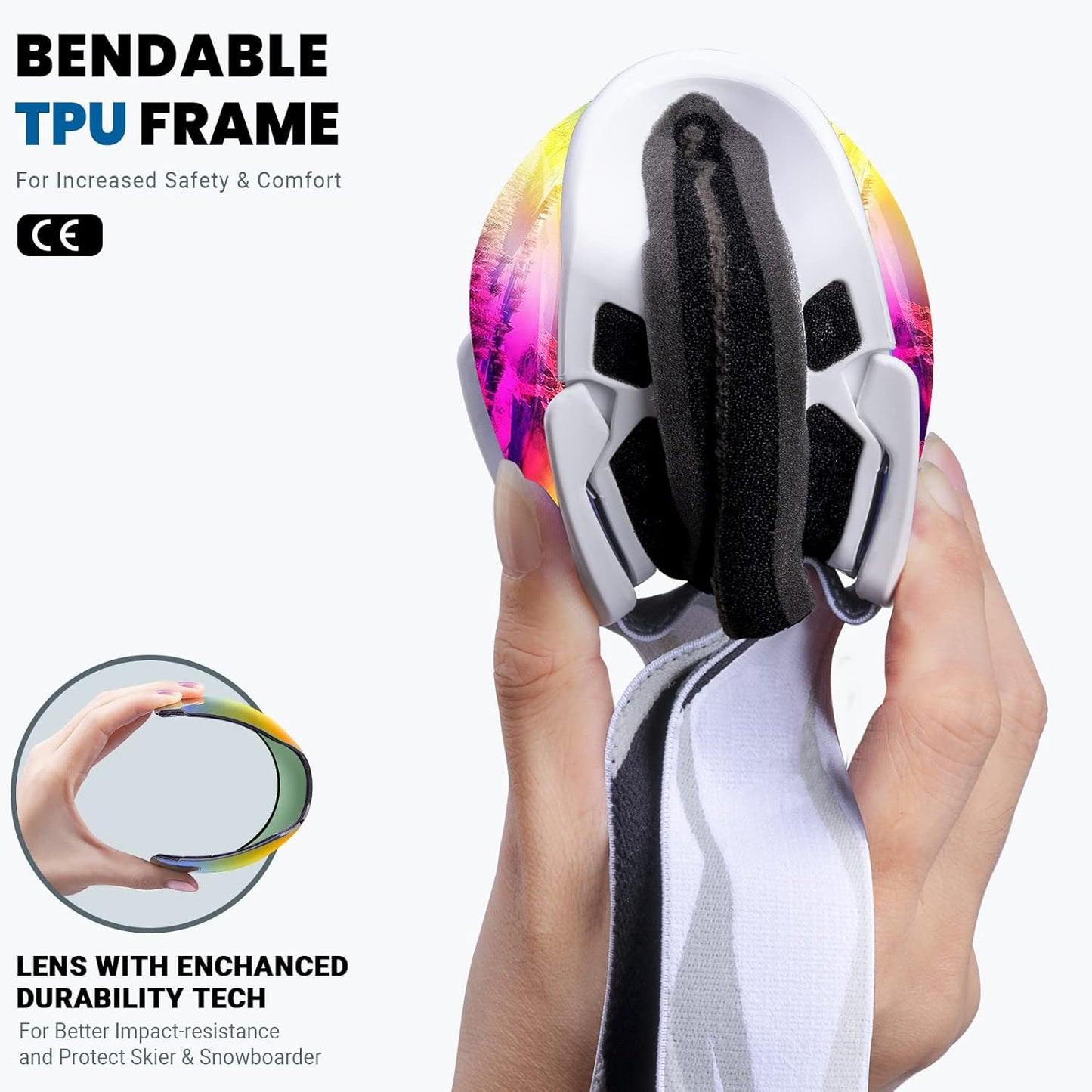 OutdoorMaster Ski Goggles with Cover Snowboard Snow Goggles OTG Anti-Fog -100% UV Protection-OM-18