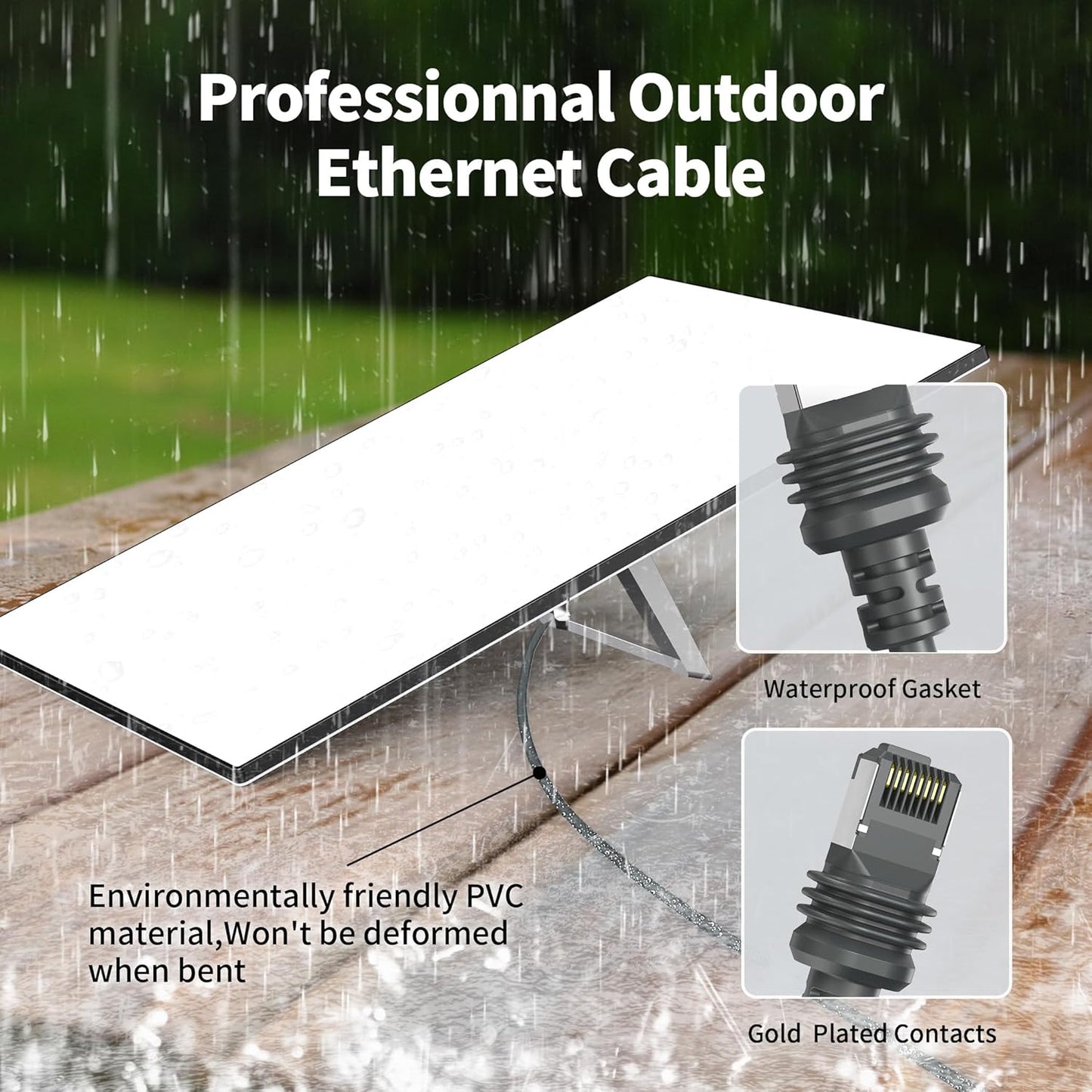 Starlink Cable Gen 3 75FT Waterproof (75FT / 23M), Grey