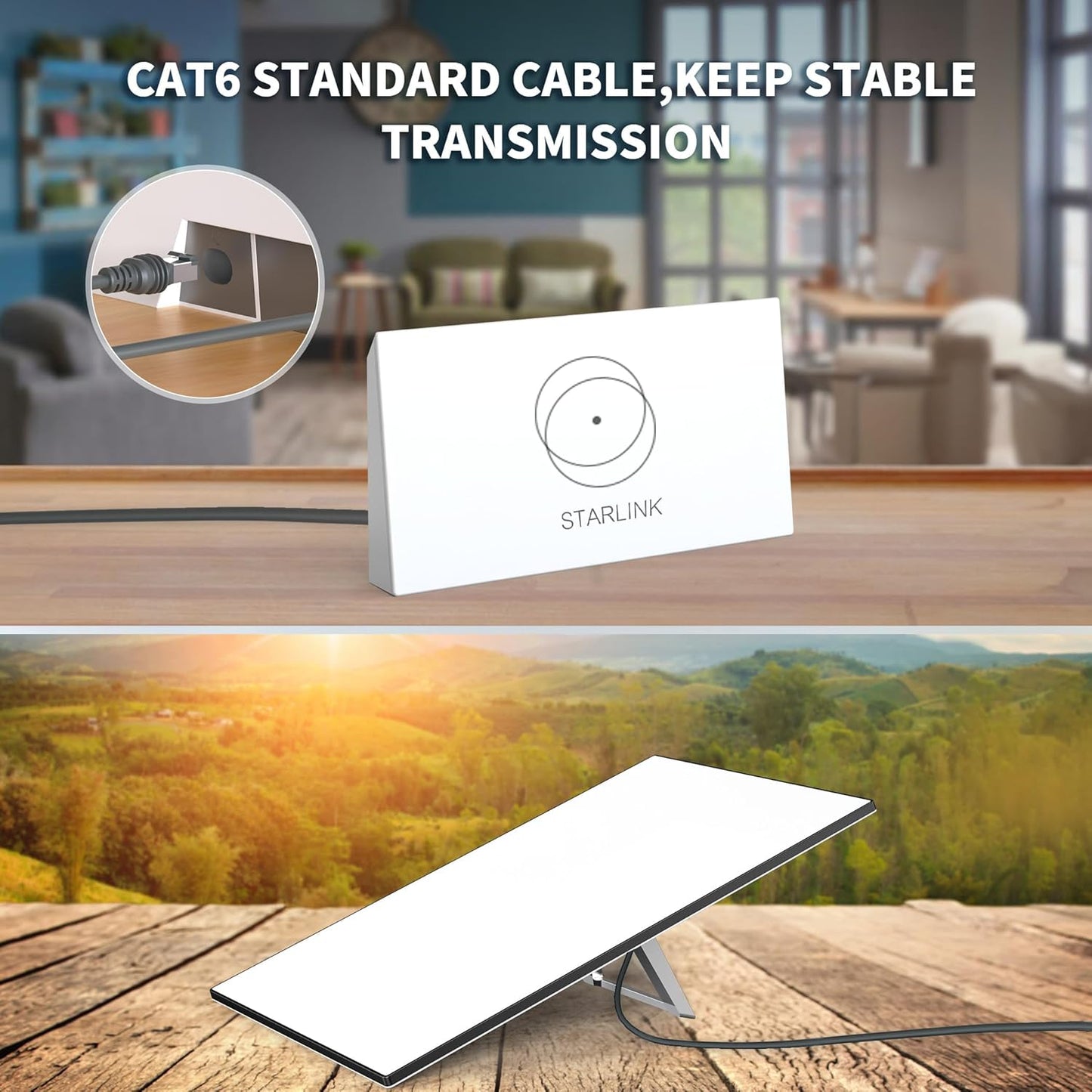 Starlink Gen 3 Ethernet Cable 6.5FT/ 2M Cable, Waterproof, Grey