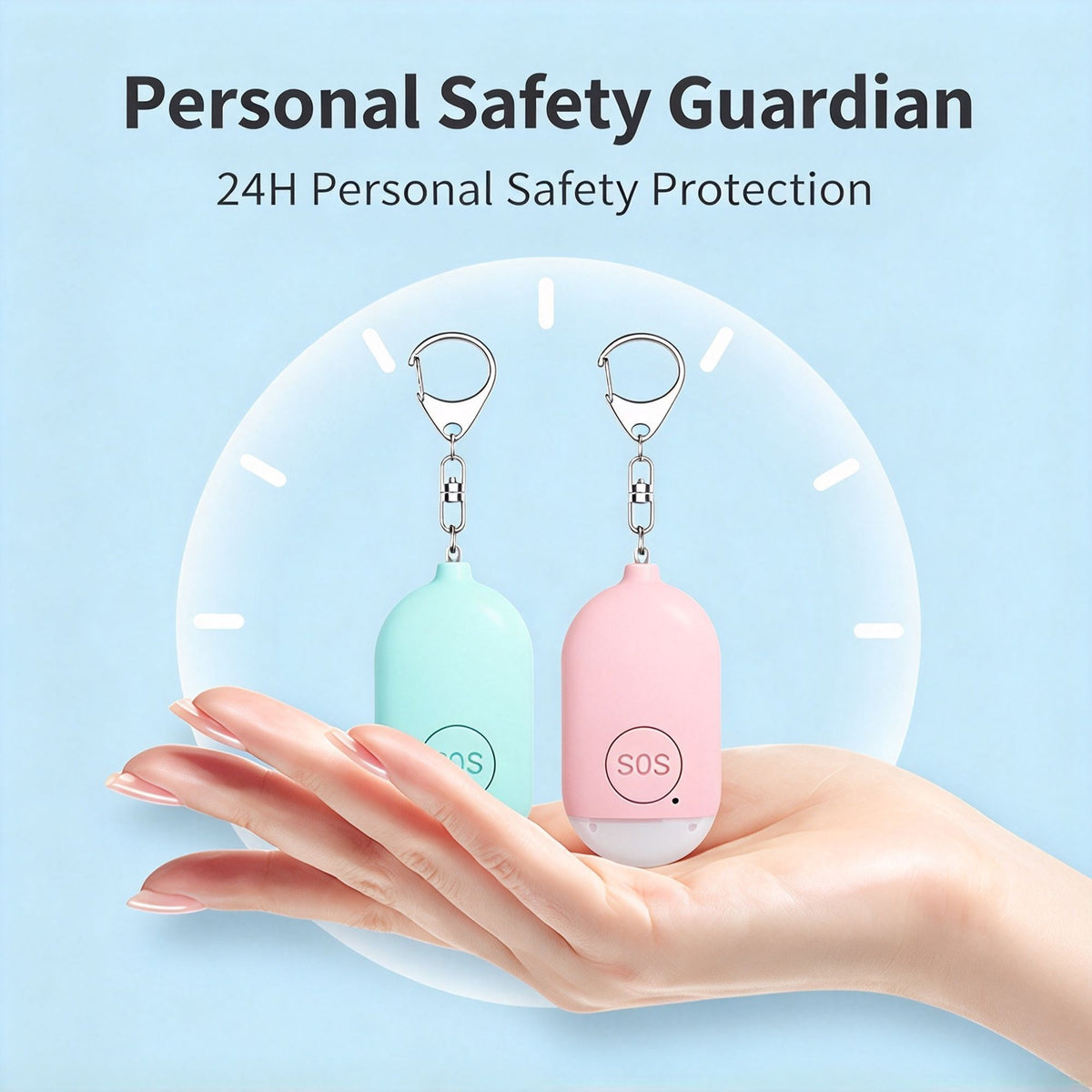Rechargeable Anti‑Attack Alarm Flashlight B300 White English Packaging, Portable Personal Safety Siren, Halloween Outdoor Camping Emergency Security Gadget