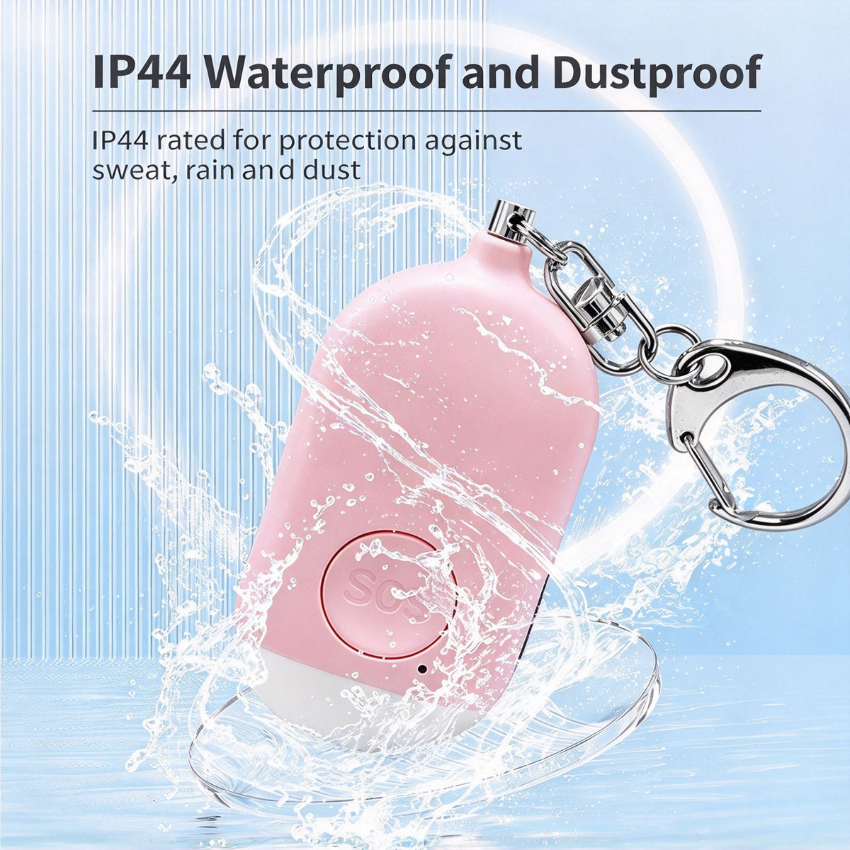 Rechargeable Personal Safety Siren Flashlight B300 Black English Packaging, Portable Anti‑Harassment Alarm, Christmas Hiking Outdoor Emergency Security Tool