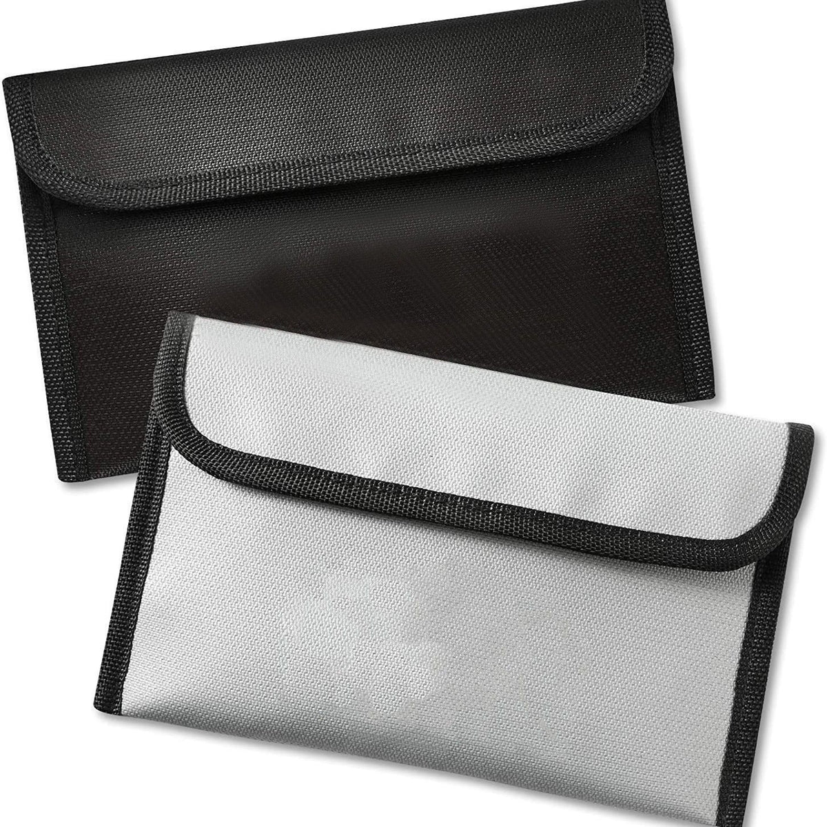 Fire‑Resistant Waterproof File Pouch Small Grey 20x12cm Velcro Zipper Design, Multi‑Purpose Document Card Holder, Halloween Important Paper Security Storage Case