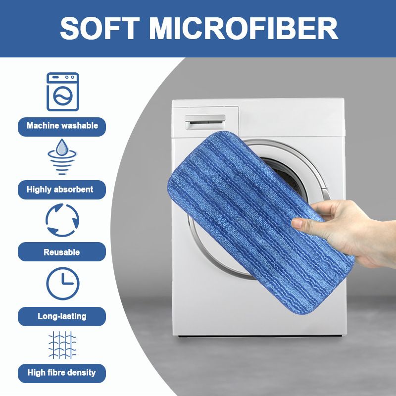 Replacement Mop Pads Compatible with Swiffer Wet Jet - Reusable Microfiber Dry Wet Cleaning Cloth - Blue 6-Pack