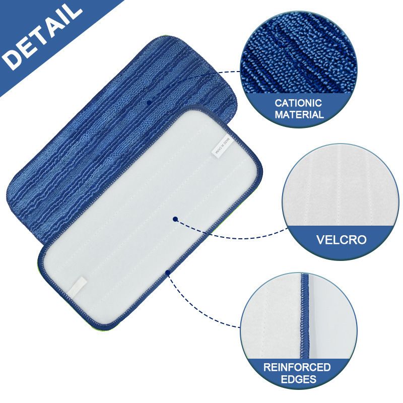 Replacement Mop Pads Compatible with Swiffer Wet Jet - Reusable Microfiber Dry Wet Cleaning Cloth - Blue 6-Pack