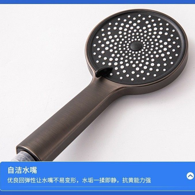 Starry Sky 3-Mode Handheld Shower Head - Large Panel High Pressure Showerhead for Bathroom - Gun Gray Single Head