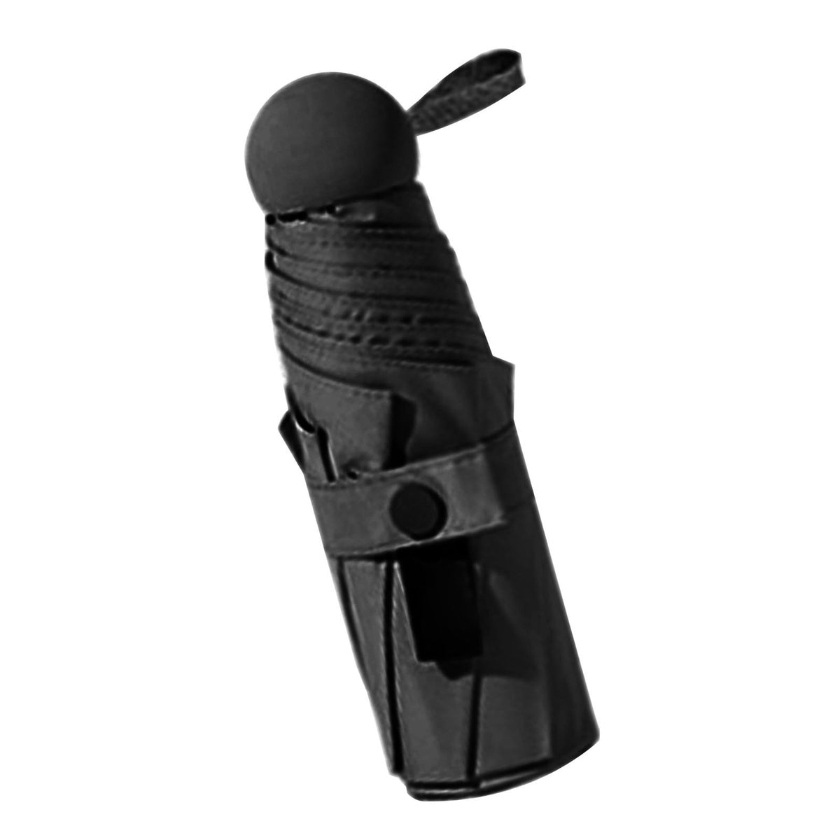Folding Travel Mini Umbrella Windproof UV Protection Lightweight Portable Sun Rain Capsule Umbrella Black (6 Ribs)