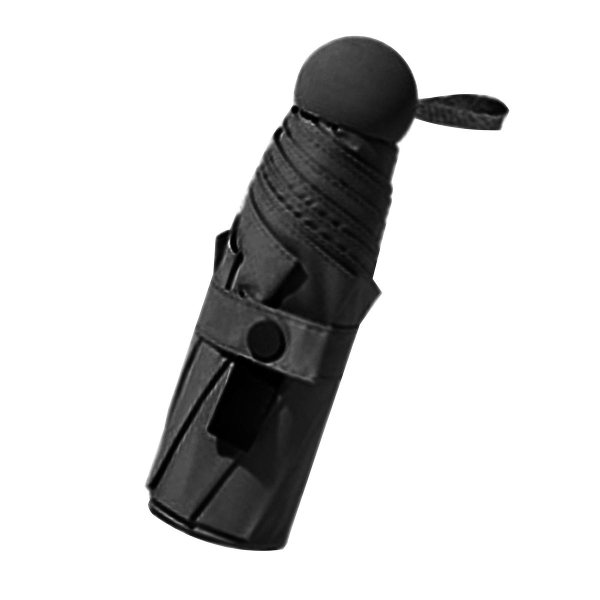 Folding Travel Mini Umbrella Windproof UV Protection Lightweight Portable Sun Rain Capsule Umbrella Black (6 Ribs)