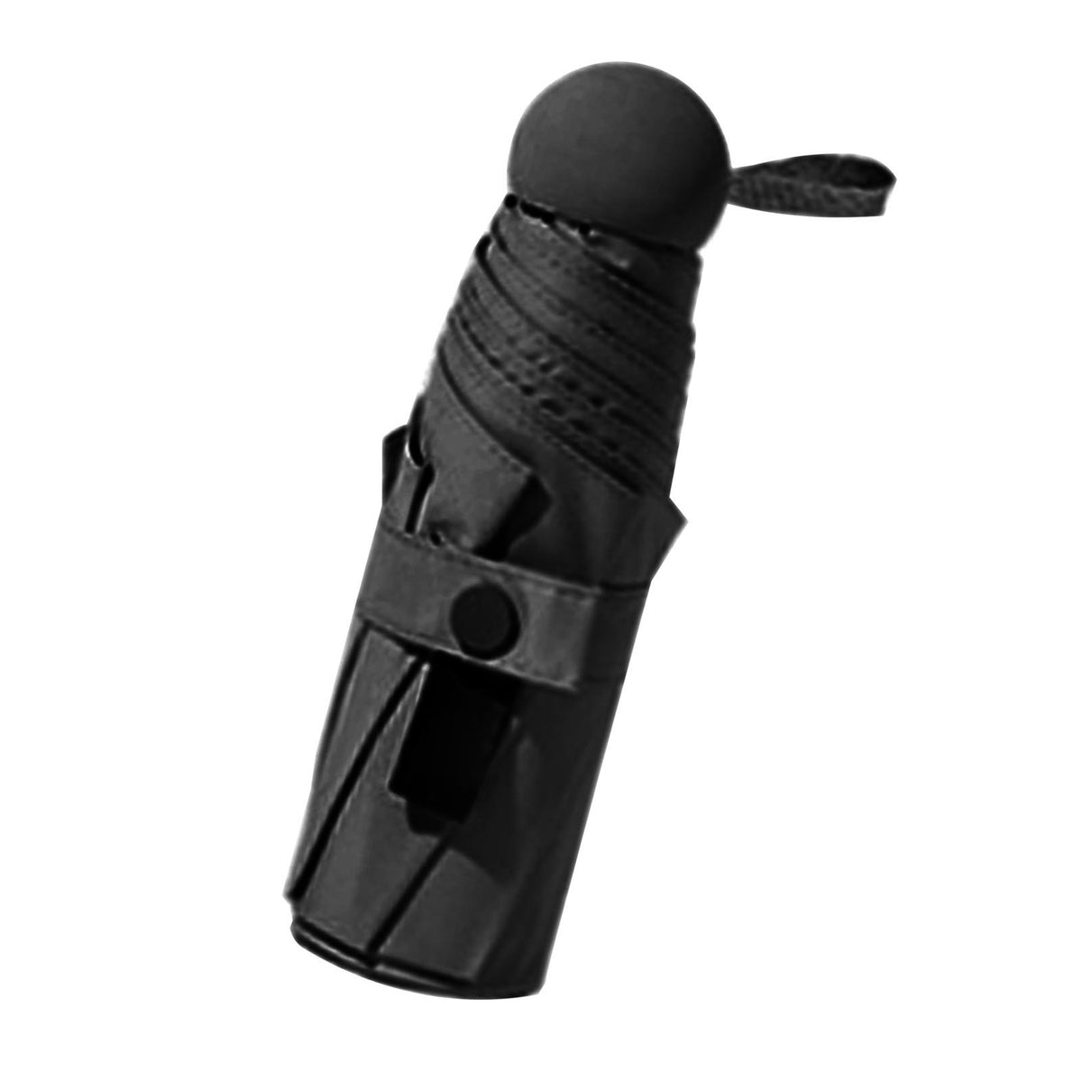 Folding Travel Mini Umbrella Windproof UV Protection Lightweight Portable Sun Rain Capsule Umbrella Black (6 Ribs)