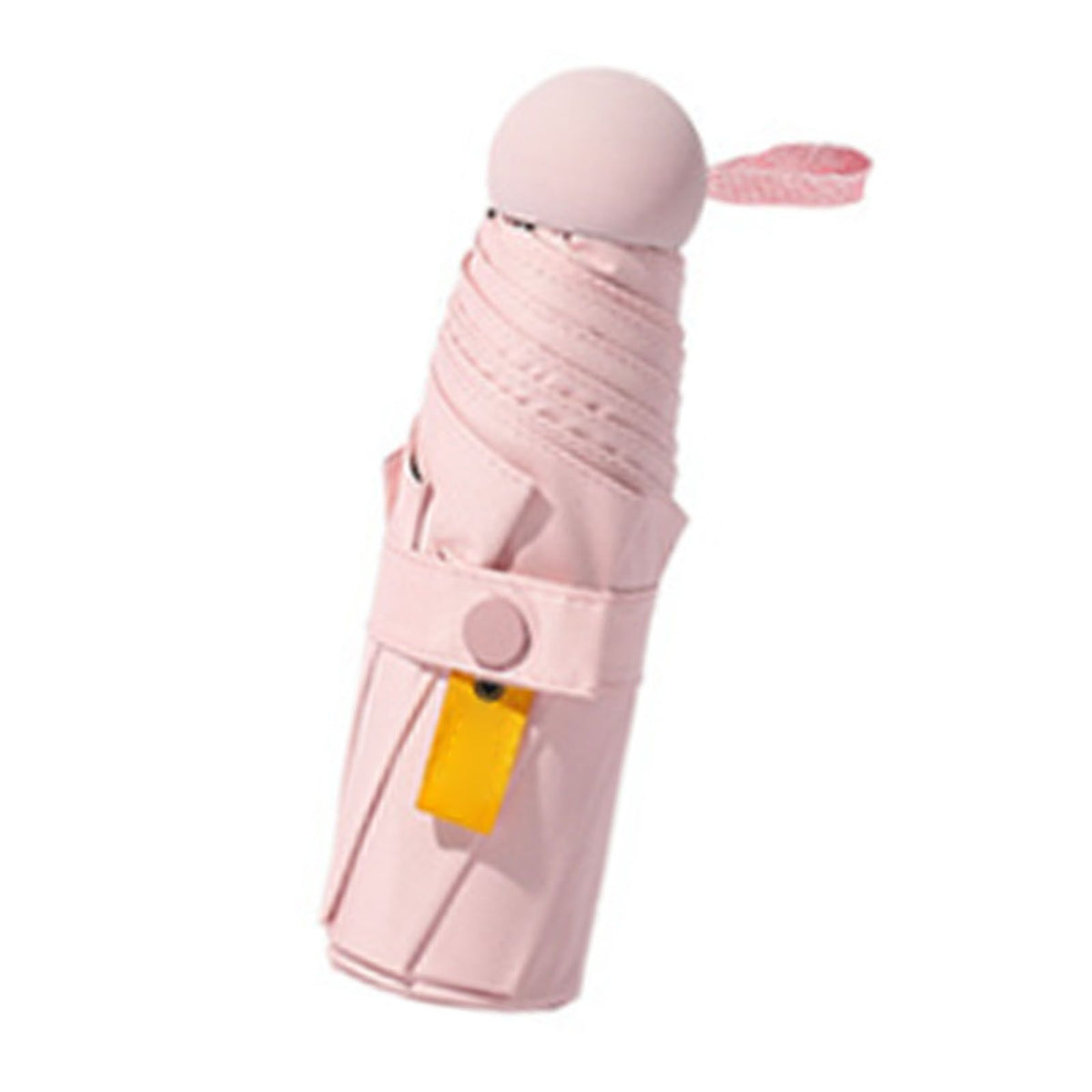 Folding Travel Mini Umbrella Windproof UV Protection Lightweight Portable Sun Rain Capsule Umbrella Light Pink (8 Ribs)