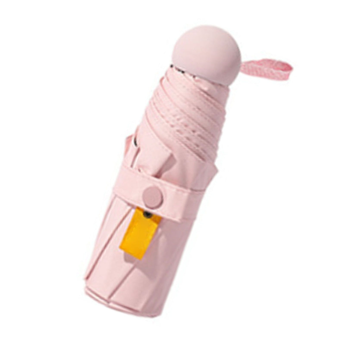 Folding Travel Mini Umbrella Windproof UV Protection Lightweight Portable Sun Rain Capsule Umbrella Light Pink (8 Ribs)