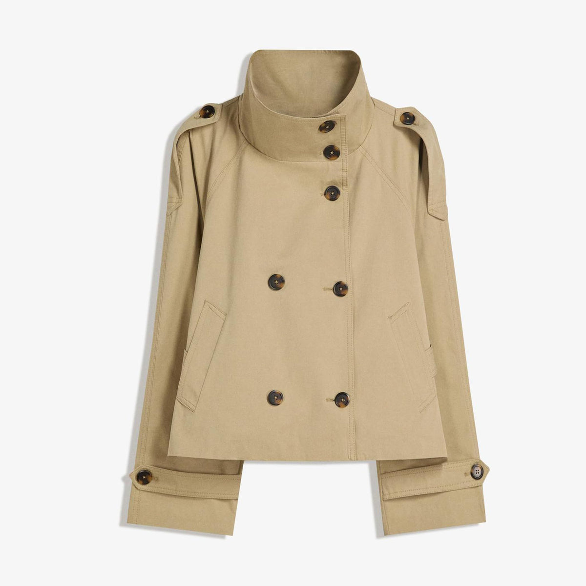 Women’s Short Trench Jacket for Fall Winter, Versatile Stylish Outerwear for Daily & Casual Wear, XS (khaki)