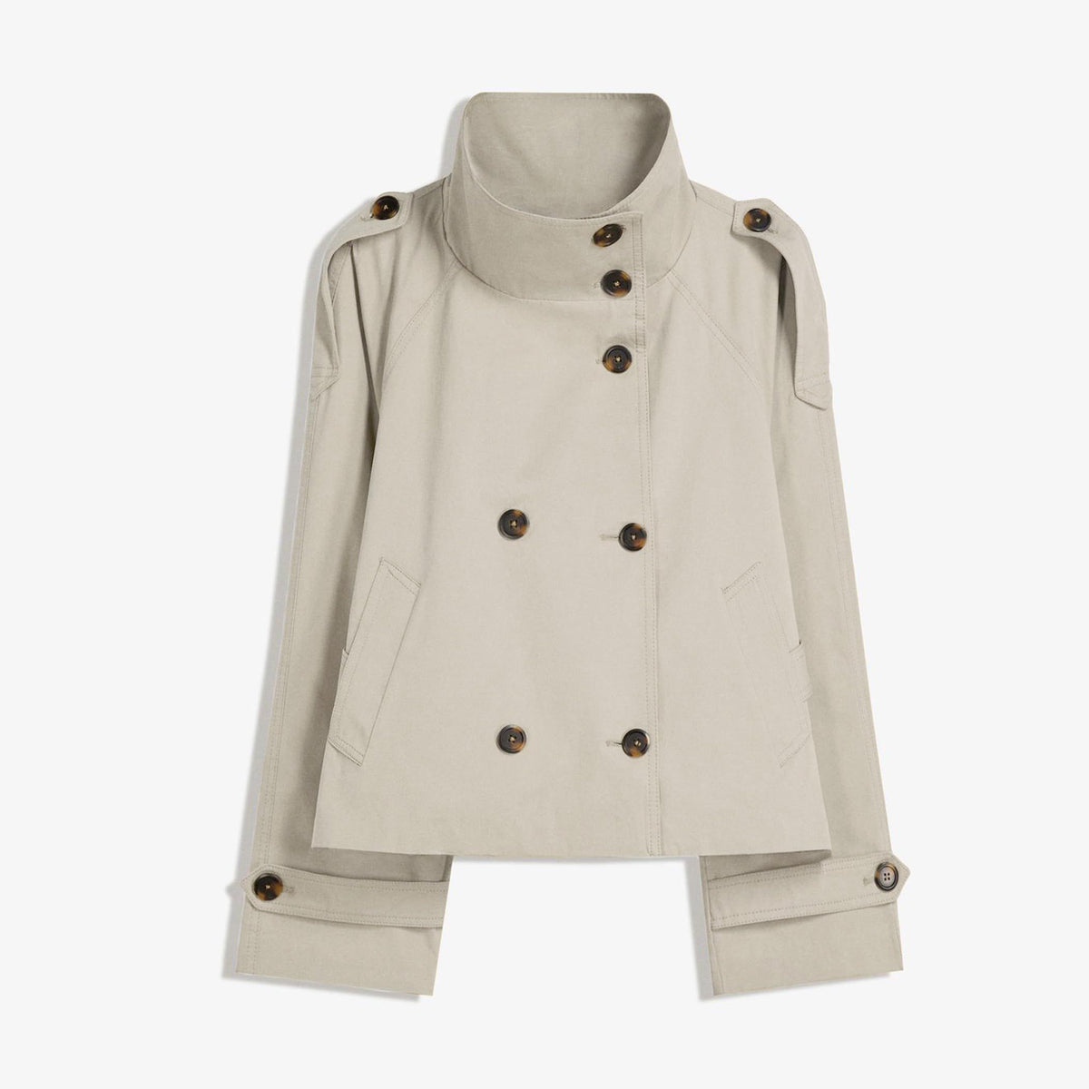 Women’s Short Trench Jacket – Versatile Layer for City Outings & Seasonal Dressing, S (light beige)