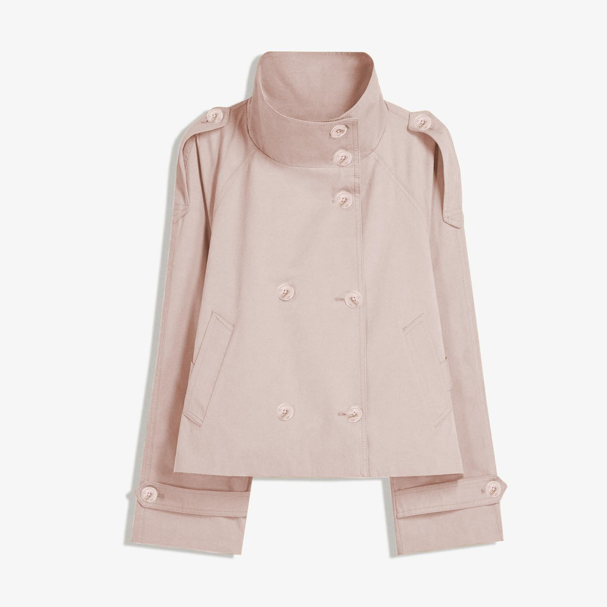 Cropped trench jacket for fall and winter, perfect for daily wear, commuting, and weekend trips, XXL (Light Beige)