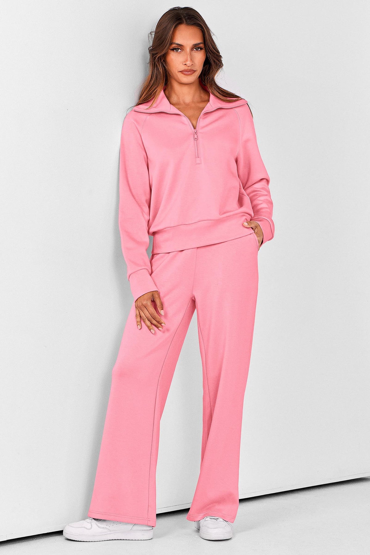 Women's 2-Piece Lounge Set for Casual, Work, and Daily Wear, XL (Pink)