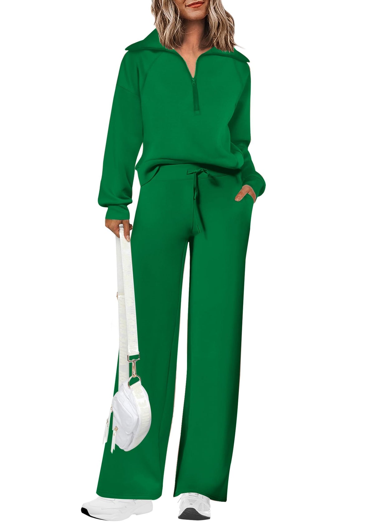 Women’s 2-Piece Casual Tracksuit – Perfect for Daily Errands, Lounging & Active Days, XL (Green)