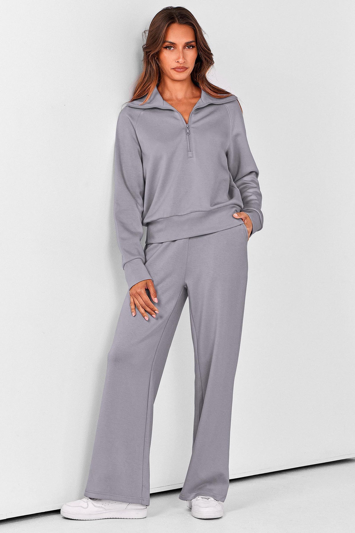 Women's 2-Piece Leisure Sweatsuit for Daily Wear, Lounging, Sports & Outdoor Activities, XXL (Gray)