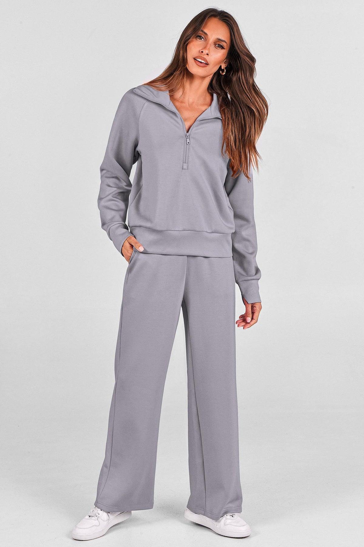 Women's 2-Piece Leisure Sweatsuit for Daily Wear, Lounging, Sports & Outdoor Activities, XXL (Gray)