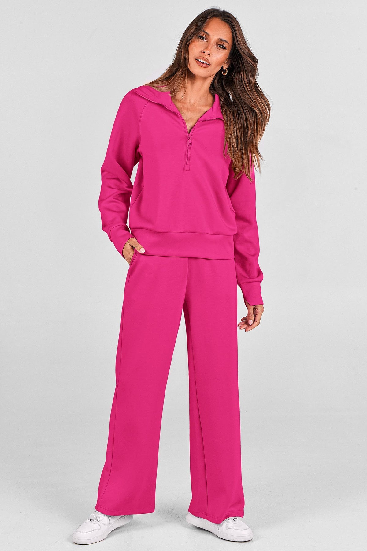 Women's 2-piece Loungewear Set for Daily, Casual, Home, Outdoor and Exercise Use, XL (Rose Pink)