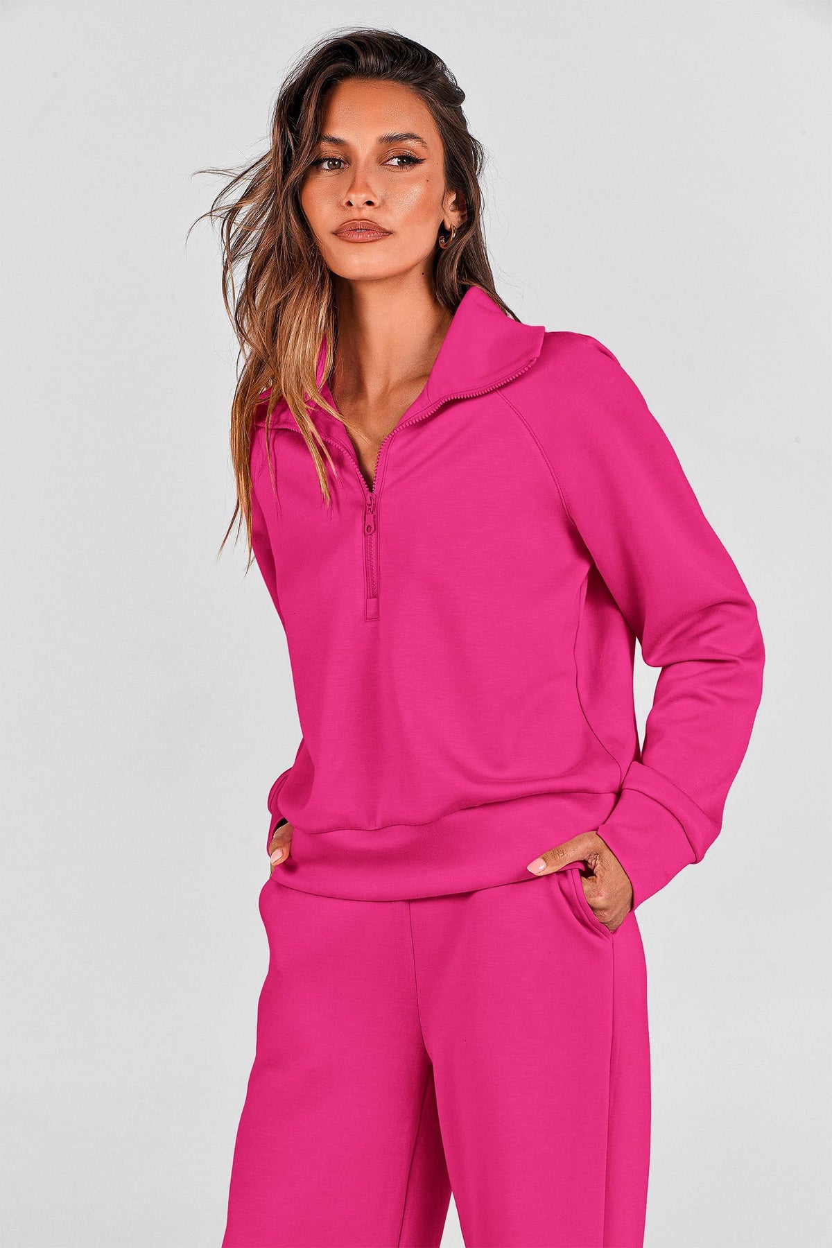 Women's 2-piece Loungewear Set for Daily, Casual, Home, Outdoor and Exercise Use, XXL (Rose Pink)