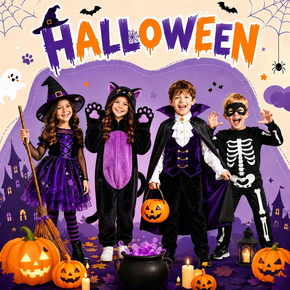 Kids' Black Cat Onesie Costume for Halloween, Role Play, and Themed Parties, XL (Black)