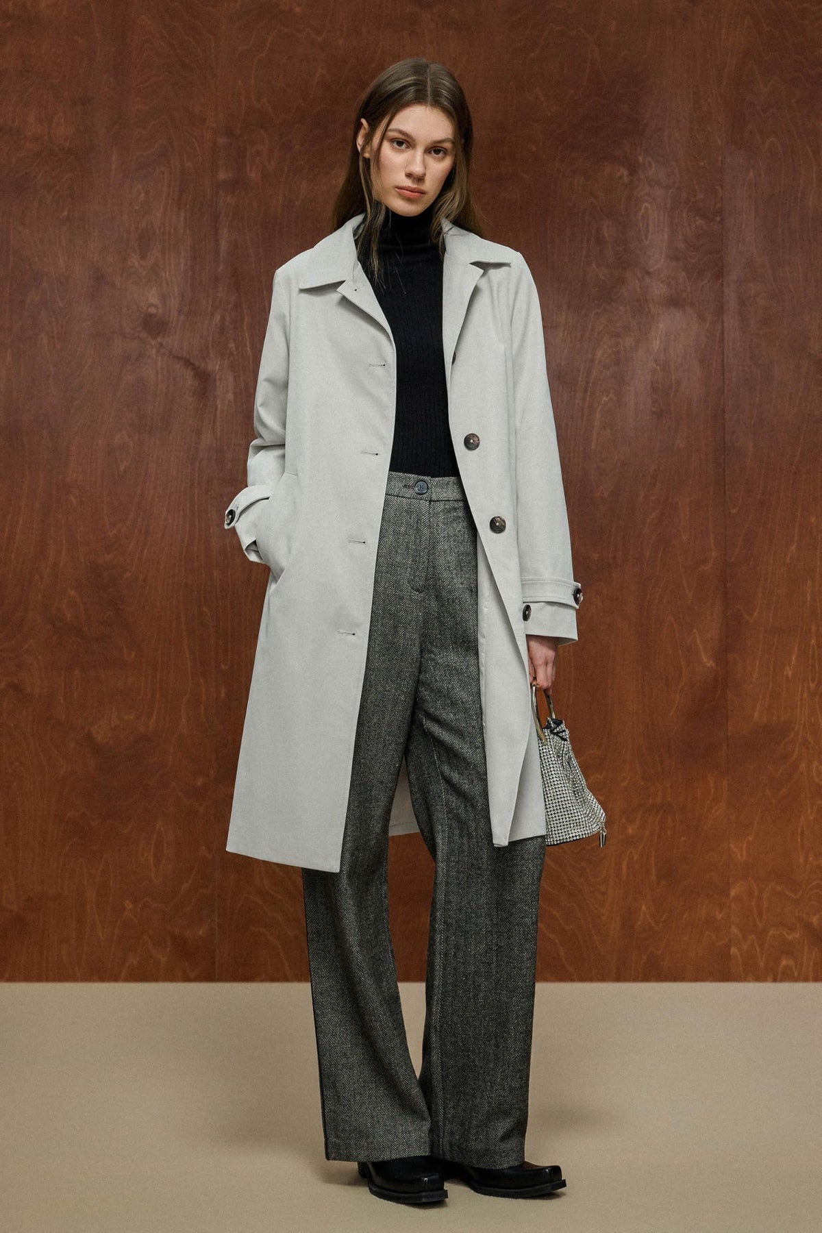 Timeless Single-Breasted Trench Coat for Office, Casual Outings & Cool Season Wear, L (light beige)