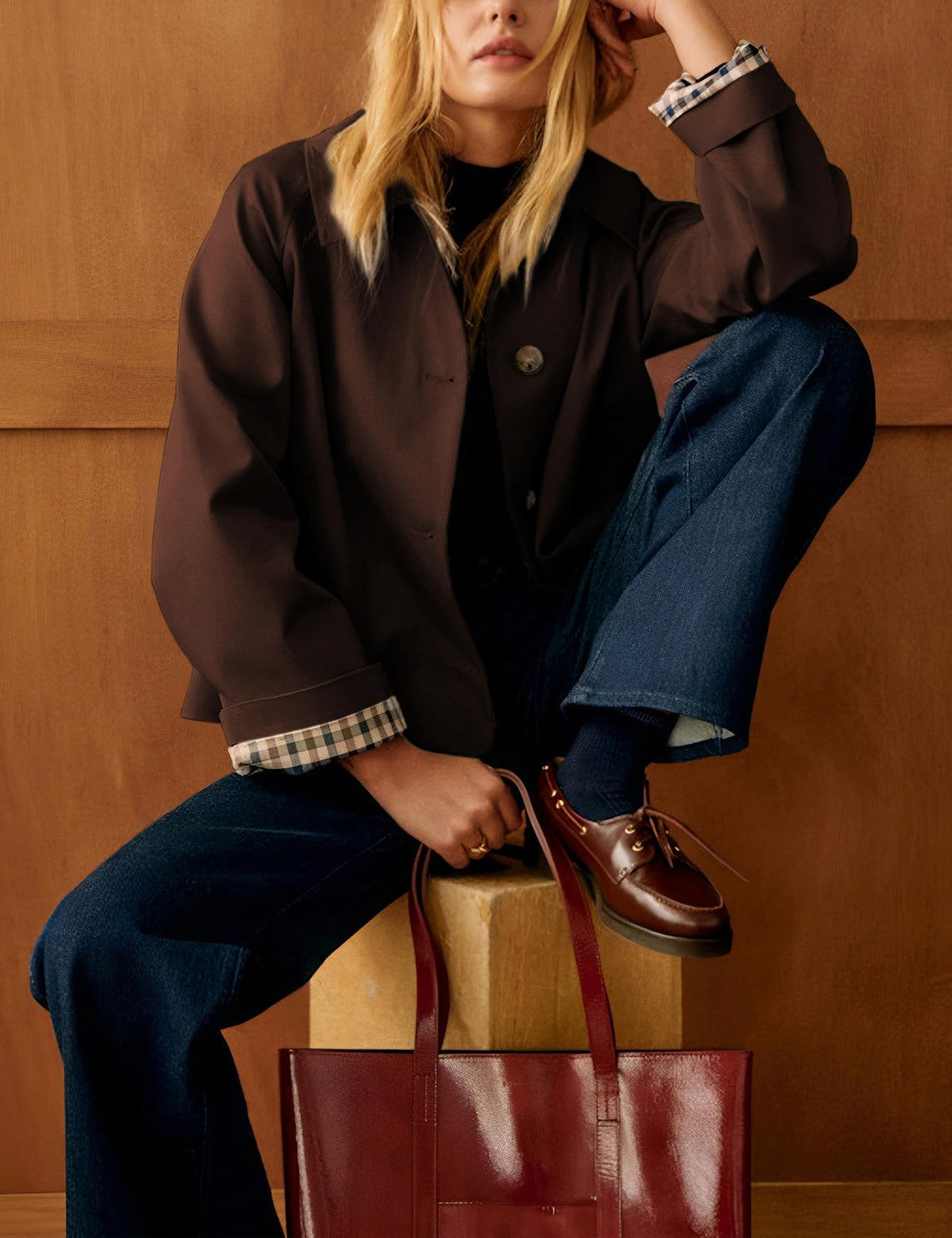 Versatile Cropped Jacket for Daily Wear, Office, Travel & Casual Outings, XS (Dark Brown)