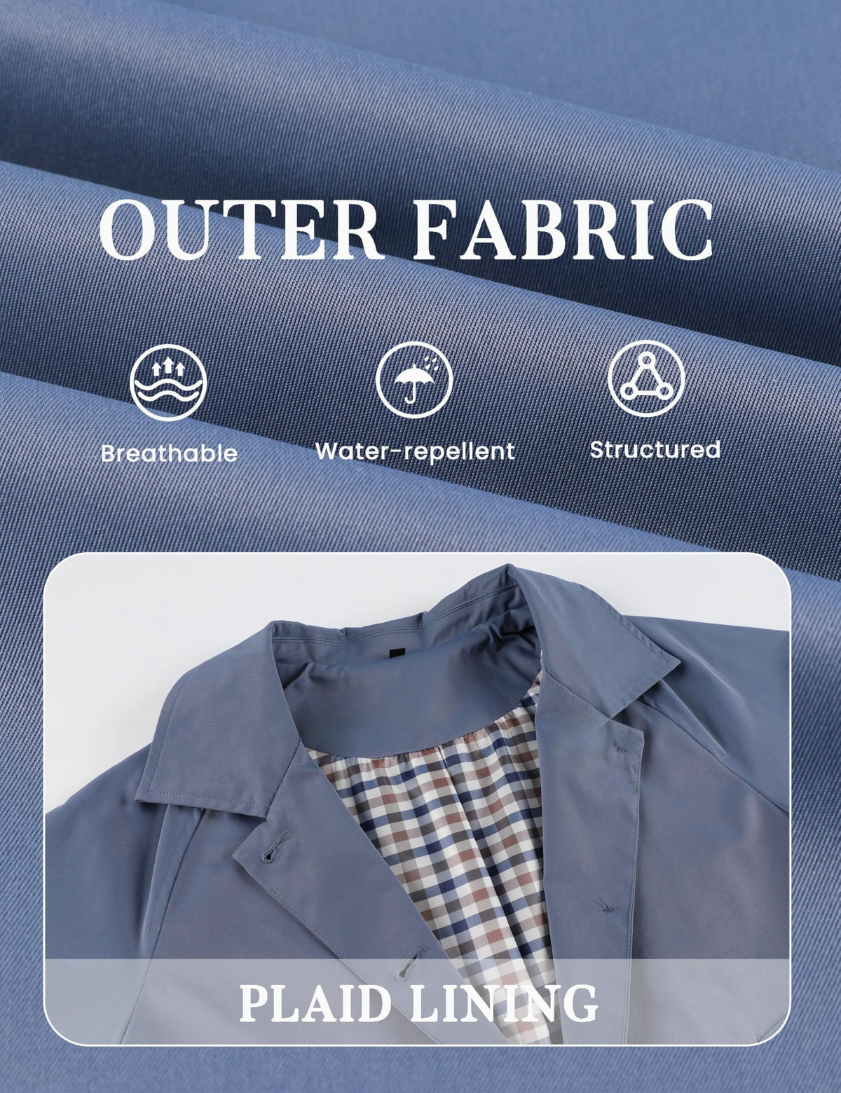 Versatile Casual Jacket for Daily Wear, Work, Travel & Seasonal Transitions, S (Slate Blue)