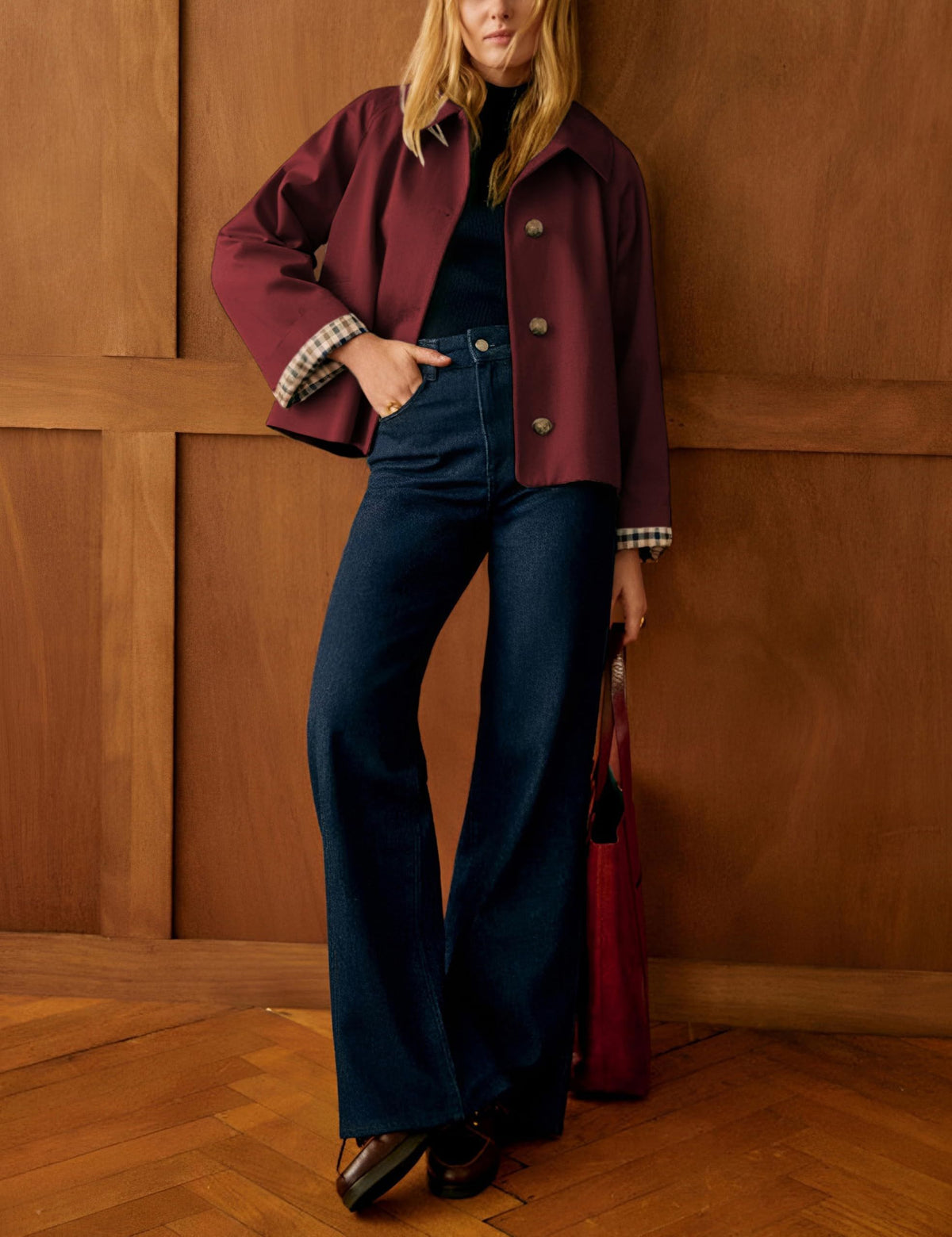 Versatile Casual Jacket for Daily Outings, Office Days, Travel, and Weekend Errands, XS (burgundy)