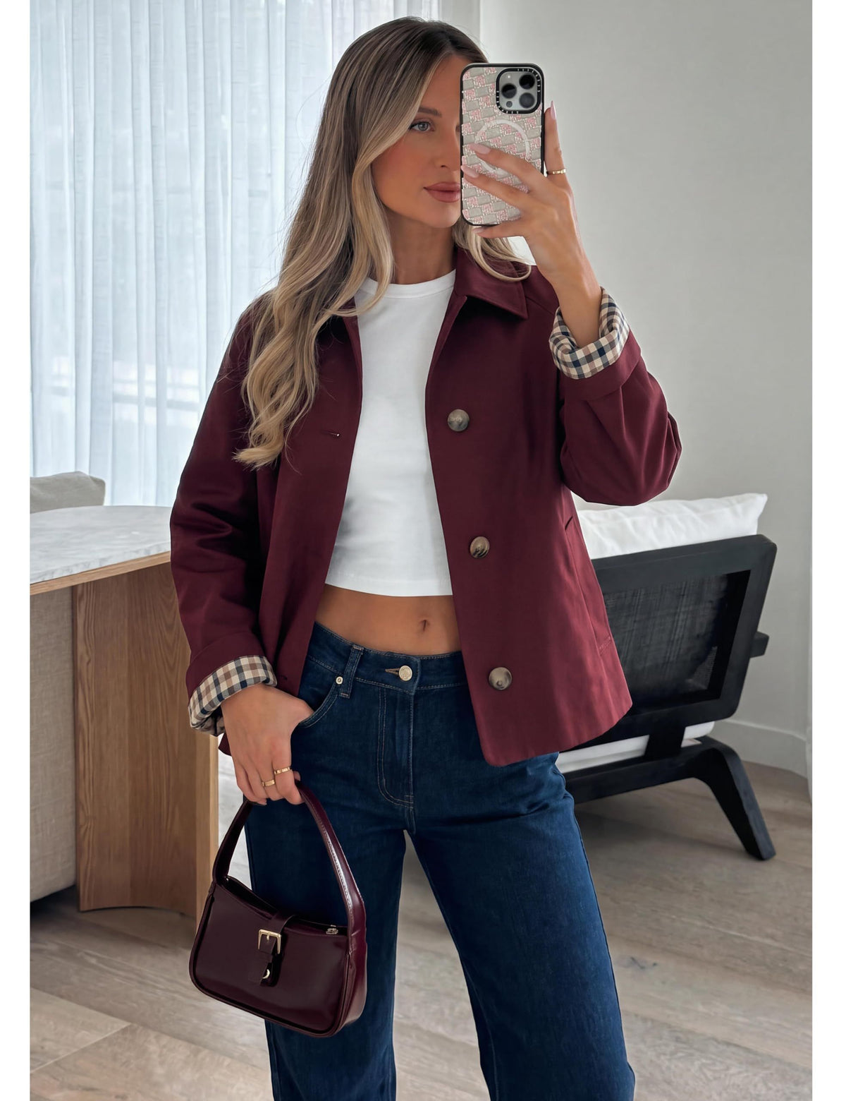 Versatile Casual Jacket for Daily Outings, Office Days, Travel, and Weekend Errands, M (burgundy)