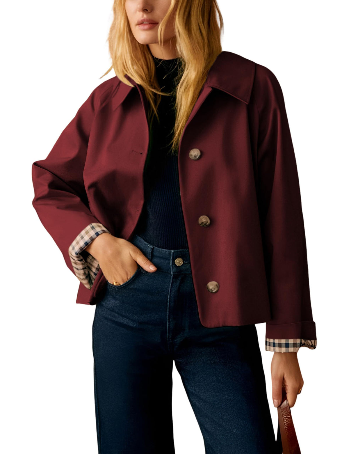 Versatile Casual Jacket for Daily Outings, Office Days, Travel, and Weekend Errands, XL (burgundy)